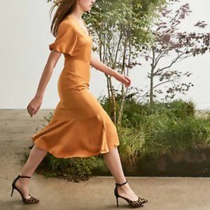 🔥 Banana Republic | Gold Trumpet-Style Fully Lined Career/Professional Dress 10